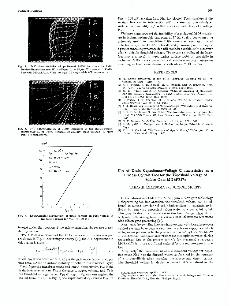 Use Of Drain Capacitancevoltage Characteristics As A Process Control