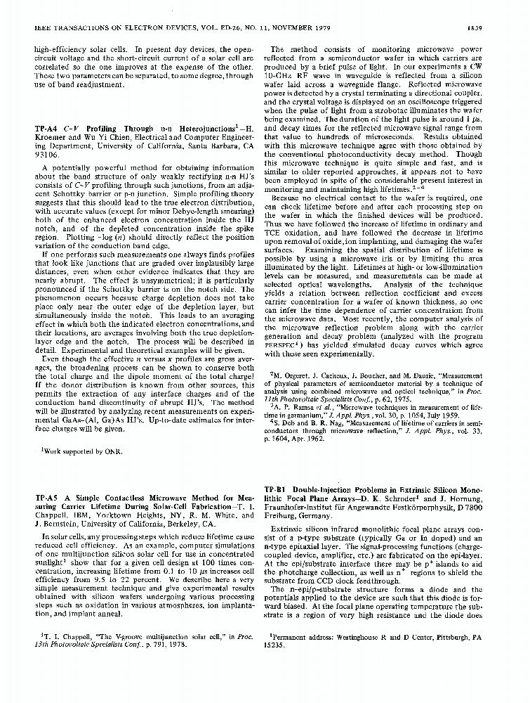 TP-A4 C-V profiling through n-n heterojunctions | IEEE Journals