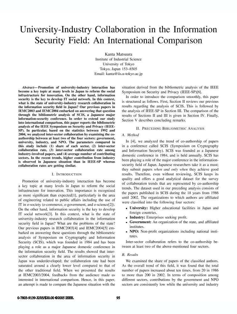 Comparison of previous information security reviews