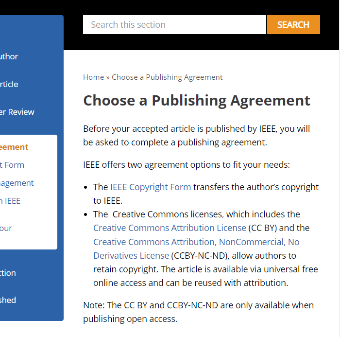 IEEE Author Center - Choose a Publishing Agreement