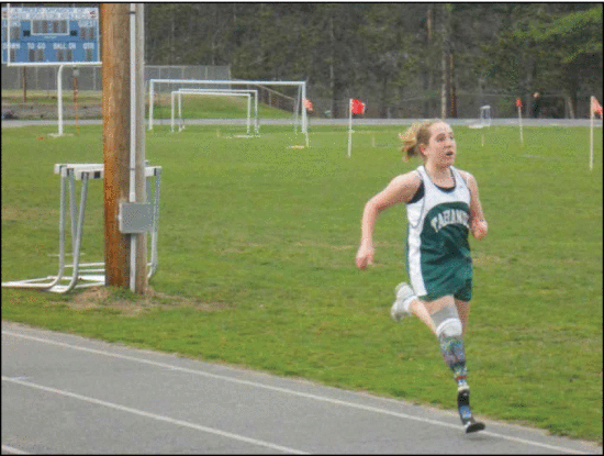 Figure 2. - Jordan Simpson running track in high school. Photo credit: University of New England.