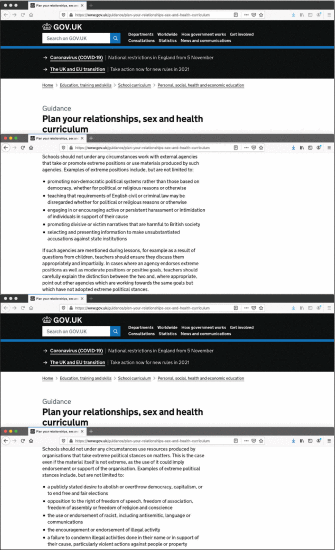 Fig. 1. - Screenshots from U.K. government relationships, sex, and health curriculum.