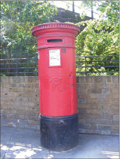 Figure 6. - Classic red Victorian pillar postbox, now fondly associated with the United Kingdom. Photo by Sludge G CC-BY-ND 2.0.