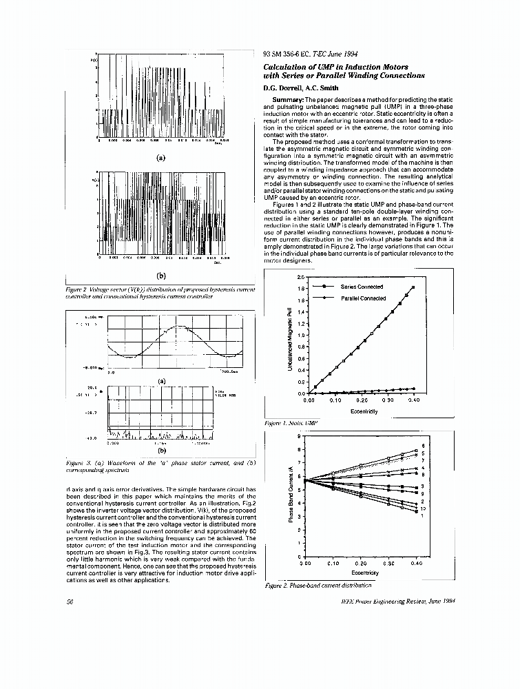 Calculation of UMP in induction motors with series or parallel winding