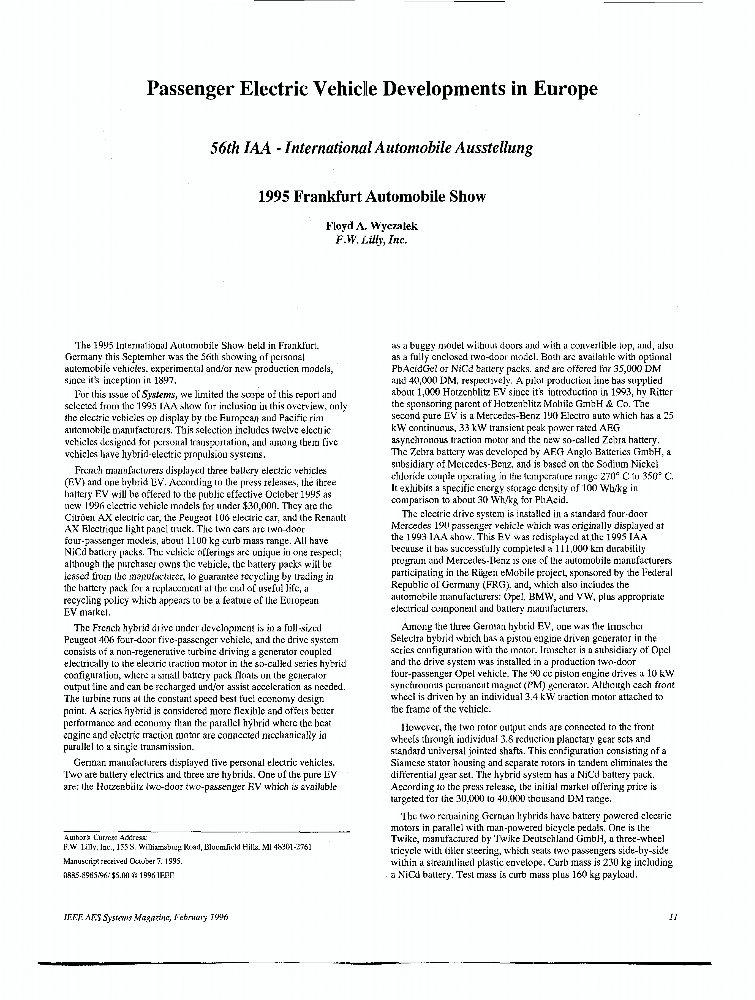 Passenger Electric Vehicle Developments in Europe IEEE Journals & Magazine IEEE Xplore