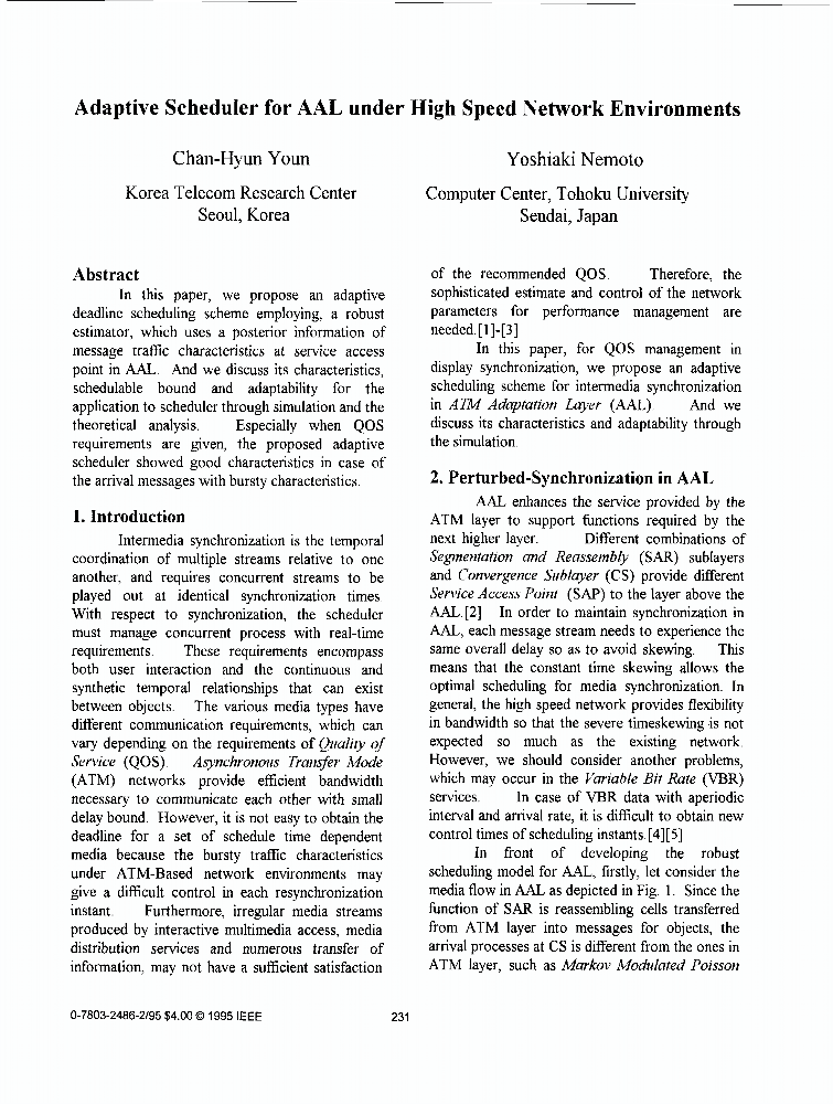 Adaptive Scheduler for AAL under High Speed Network Environments IEEE