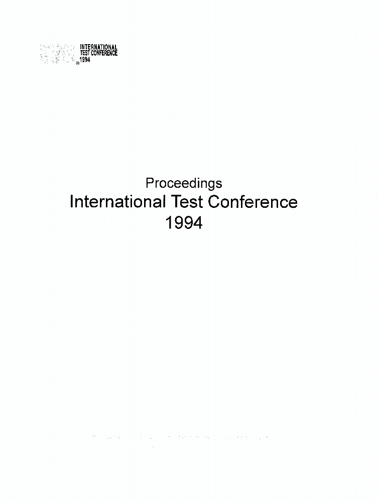 Proceedings International Test Conference 1994 IEEE Conference