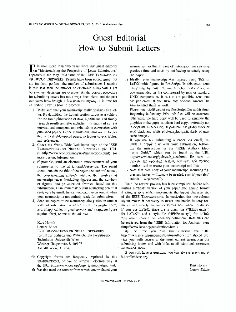 Guest Editorial How to Submit Letters | IEEE Journals & Magazine | IEEE ...