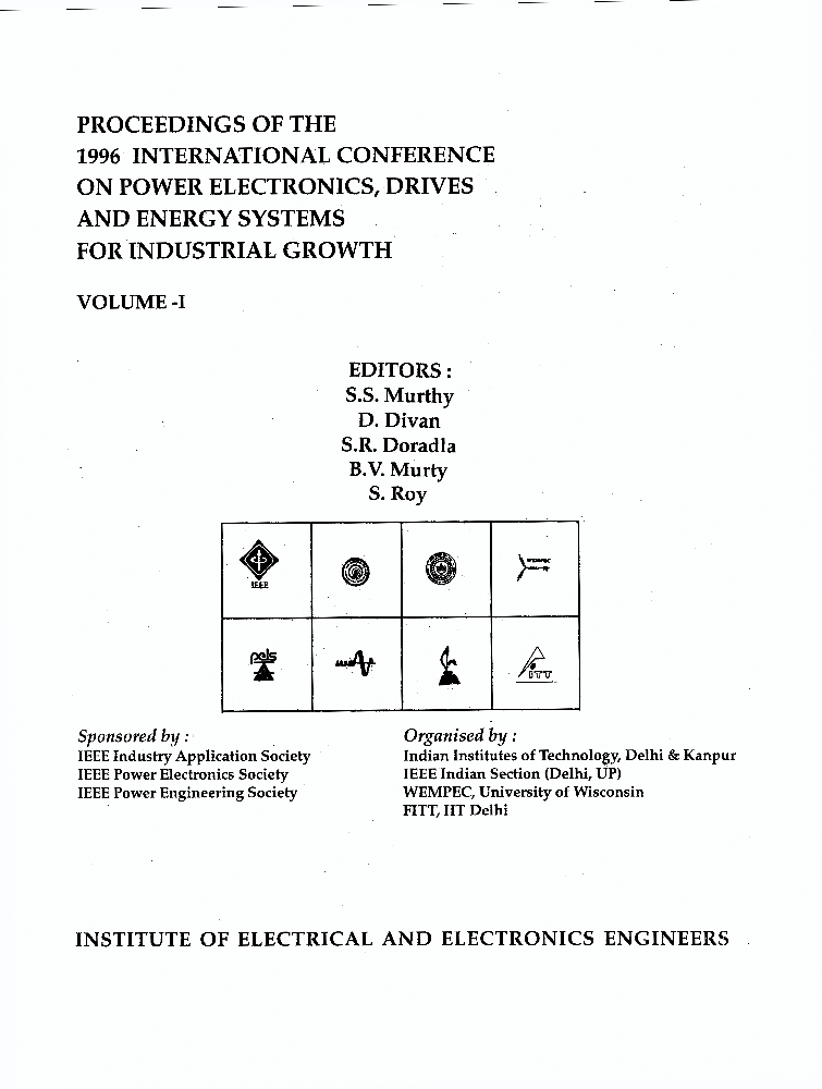 PROCEEDINGS OF THE 1996 INTERNATIONAL CONFERENCE ON POWER ELECTRONICS