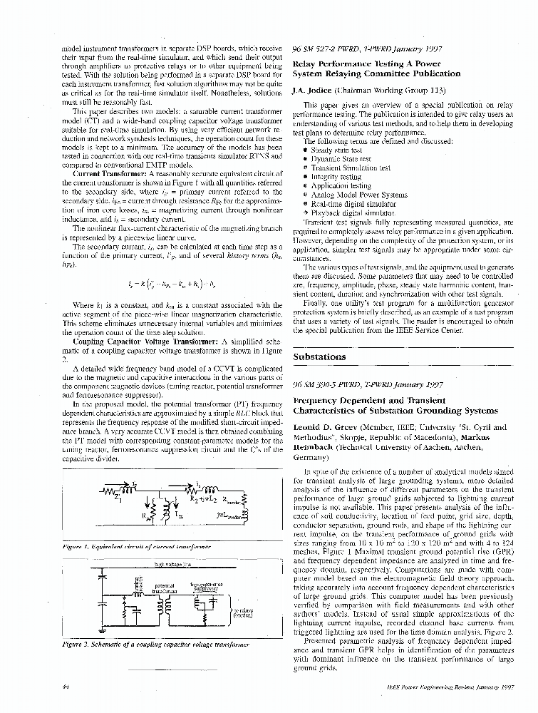 Relay Performance Testing A Power System Relaying Committee Publication