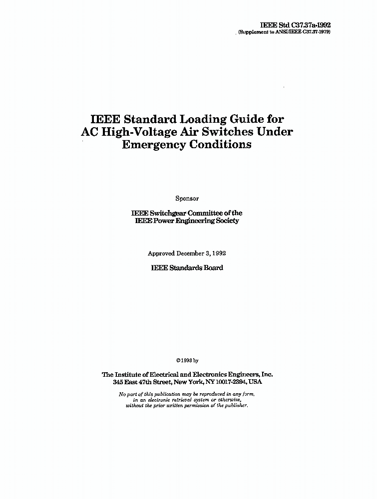 C37.37a1992 IEEE Standard Loading Guide for AC HighVoltage Air