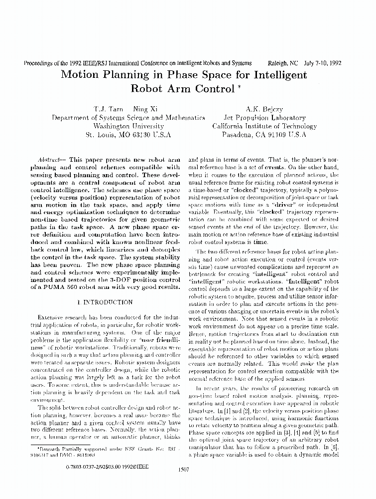 ieee papers on robotic arm