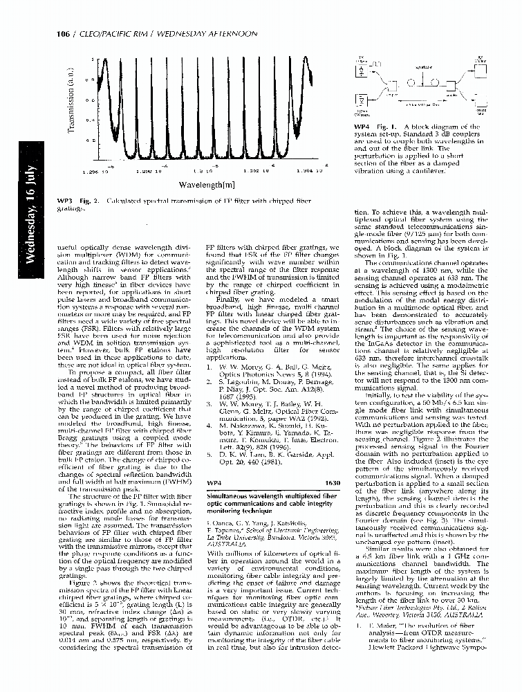 Simultaneous Wavelength Multiplexed Fiber Optic Communications And