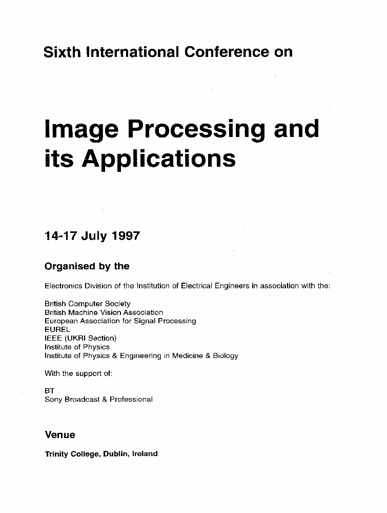 Image Processing and its Applications IET Conference Publication