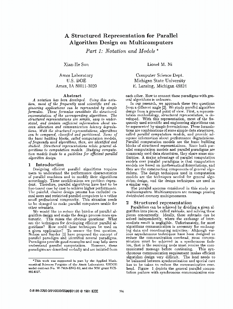 A Structured Representation for Parallel Algorithm Design on ...