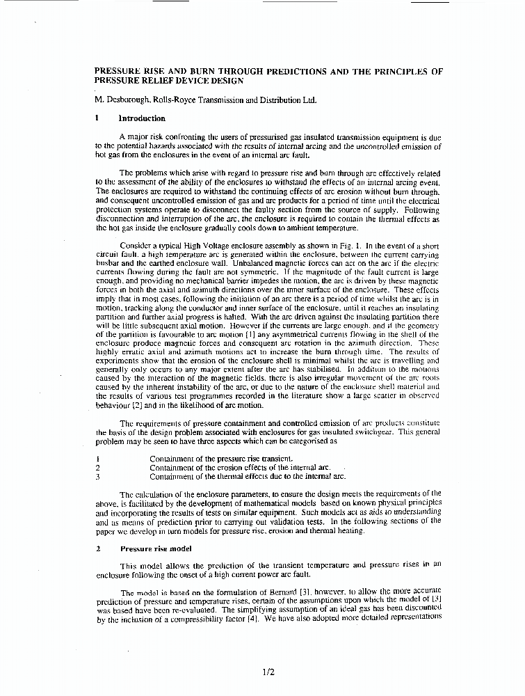 Pressure Rise And Burn Through Predictions And The Principles Of Pressure Relief Device Design