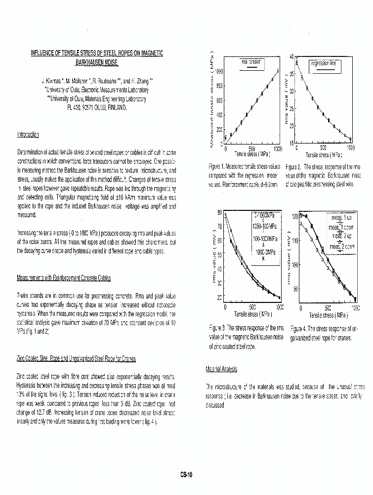 Influence Of Tensile Stress Of Steel Ropes On Barkhausen Noise