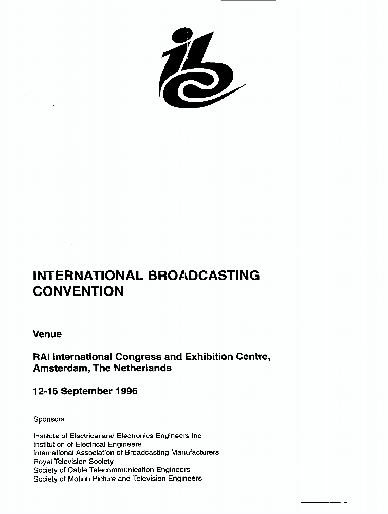 International Broadcasting Convention IET Conference Publication