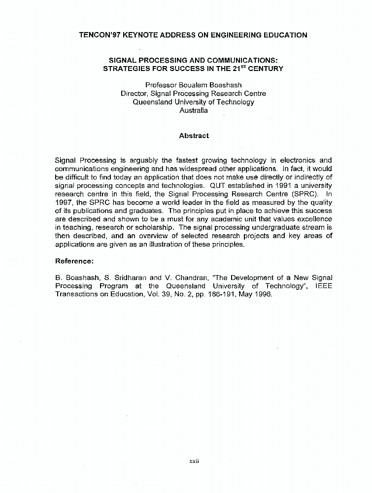 Signal Processing And Communications Strategies For Success In The