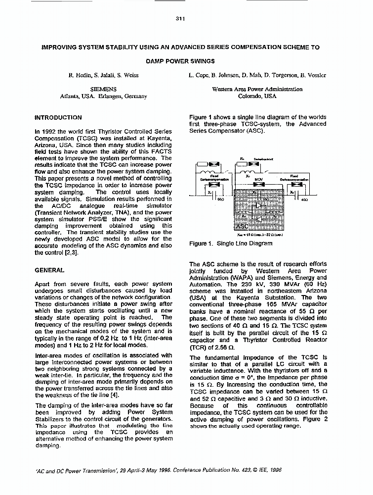 Improving System Stability Using An Advanced Series Compensation Scheme ...