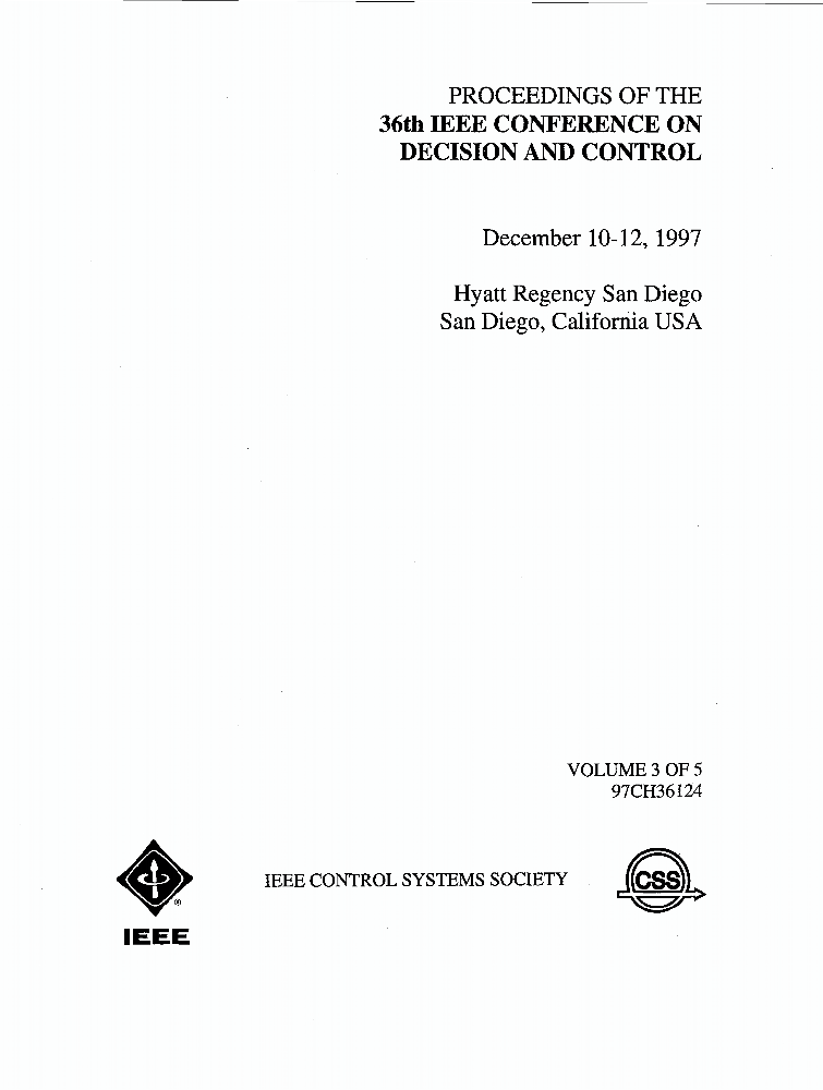 Proceedings of the 36th IEEE Conference on Decision and Control IEEE