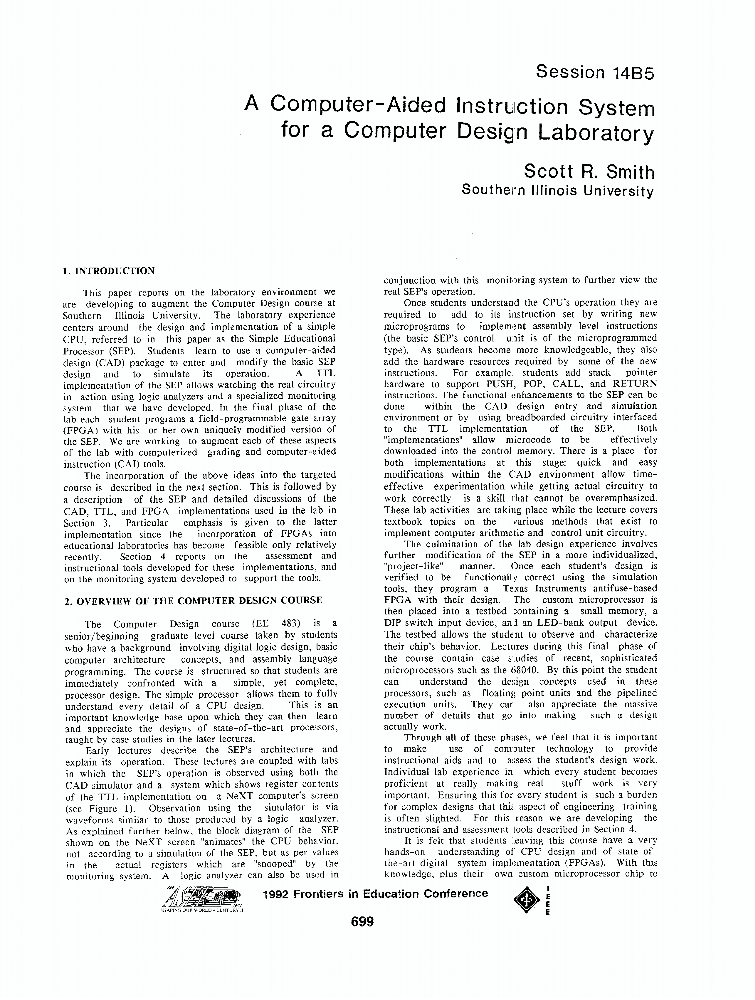 A ComputerAided Instruction System for a Computer Design Laboratory