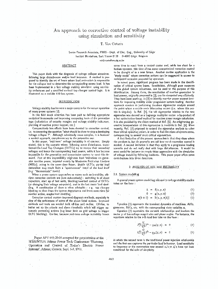 Anappwach to Corrective Control of voltage Instability Using Simulation