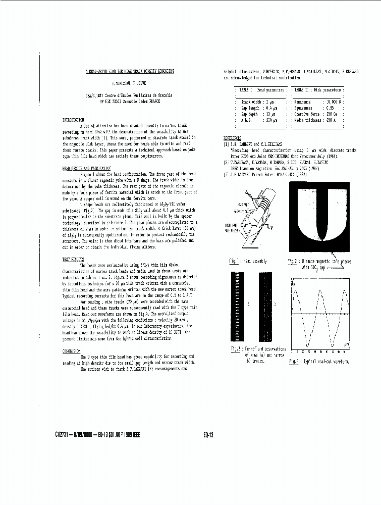 A readwrite head for high track density recording IEEE Conference