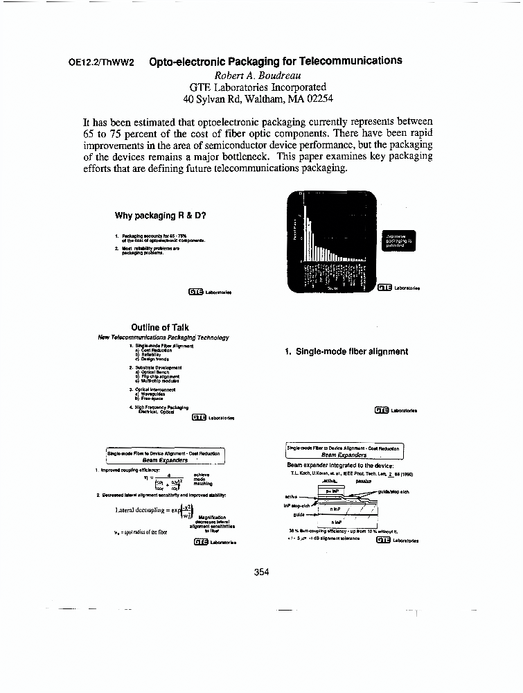 Opto electronic Packaging For IEEE Conference