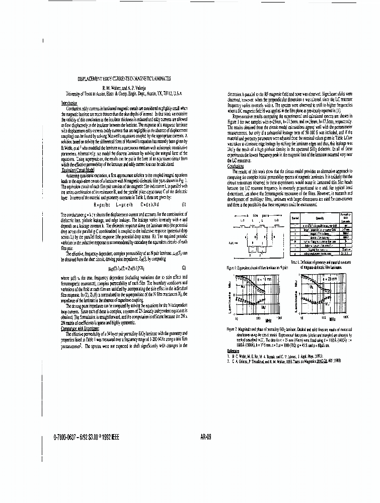Displacement eddy currents in laminates IEEE Conference