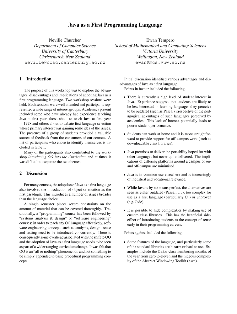 Java as a First Programming Language | IEEE Conference Publication ...