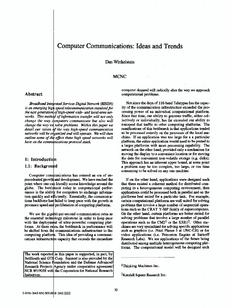 Computer Communications Ideas and Trends IEEE Conference Publication