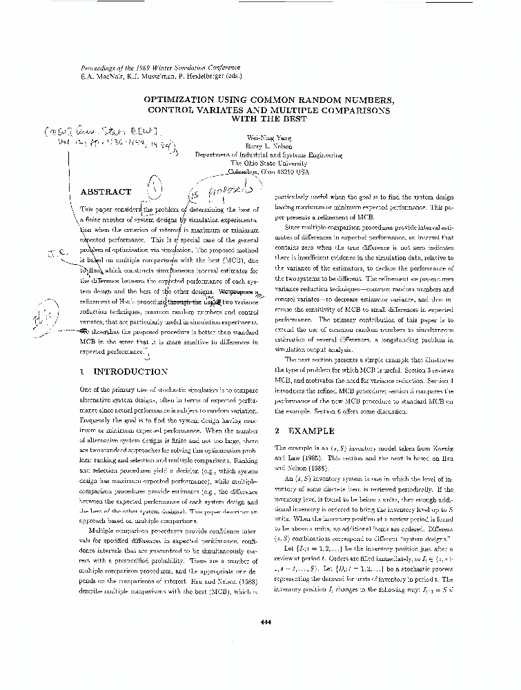 optimization-using-common-random-numbers-control-variates-and-multiple-comparisons-with-the