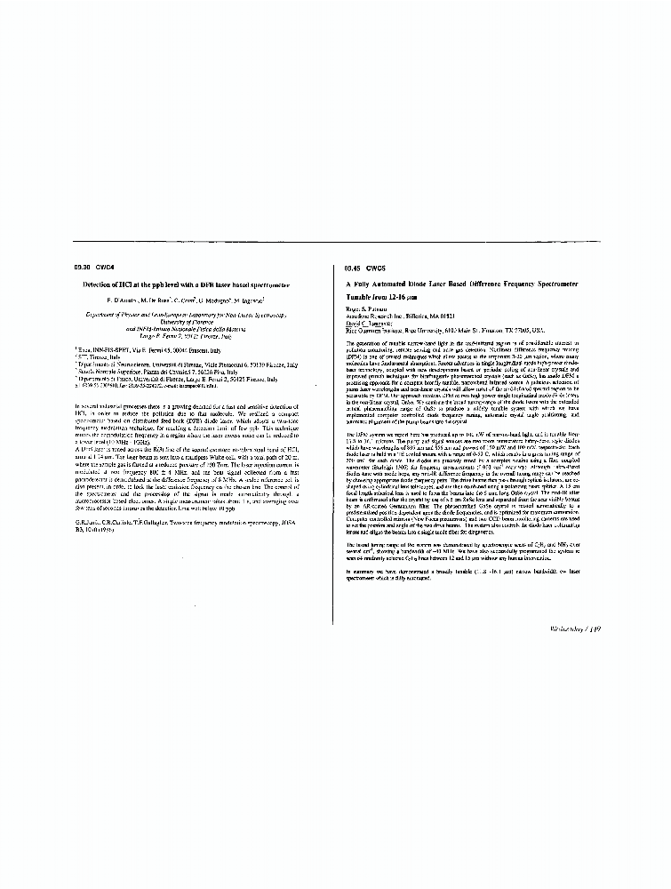 Detection of HCI at the ppb Level with a DFB Laser Based Spectrometer ...