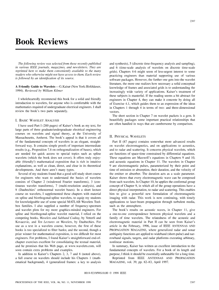 A Friendly Guide To Wavelets | IEEE Journals & Magazine | IEEE Xplore