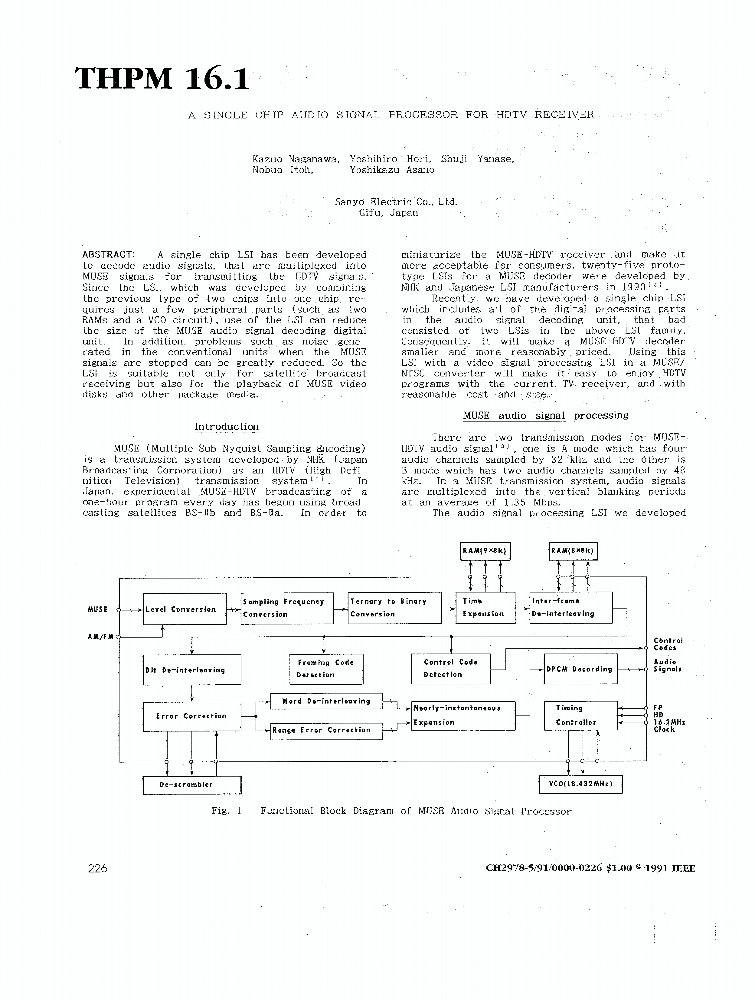 A Single Chip Audio Signal Processor For HDTV Receiver IEEE