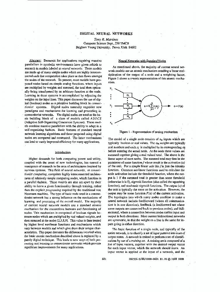 Digital Neural Networks | IEEE Conference Publication | IEEE Xplore