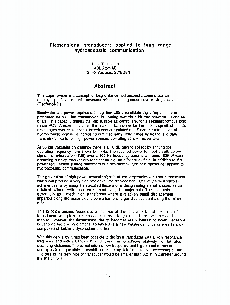 Flextensional transducers applied to long range hydroacoustic