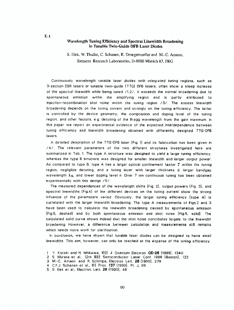 Wavelength tuning efficiency and spectral linewidth broadening in