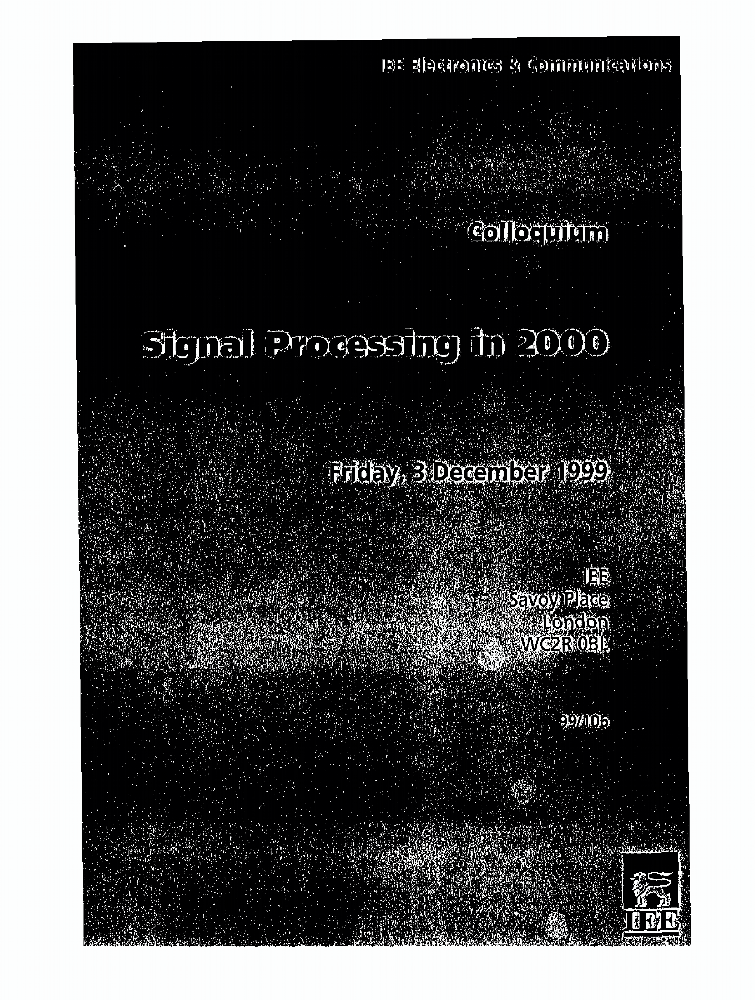 Signal Processing in 2000 IET Conference Publication IEEE Xplore