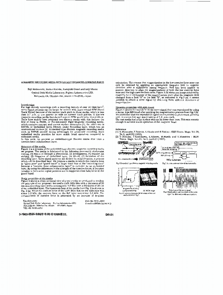 A recording media with locally enhanced coercive force IEEE