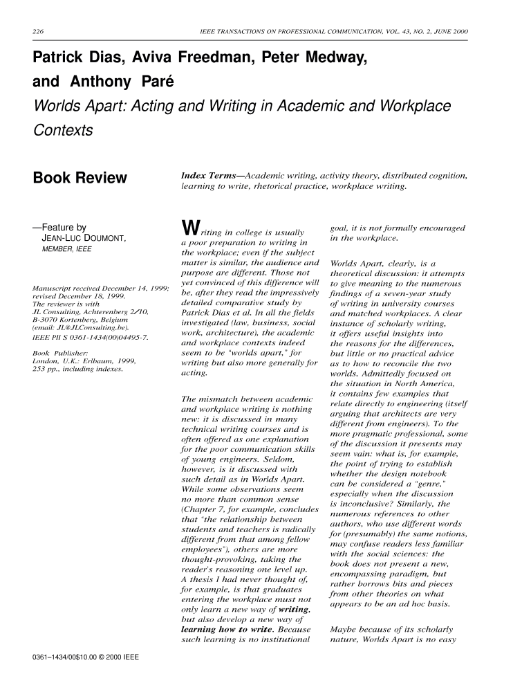 academic journal book review