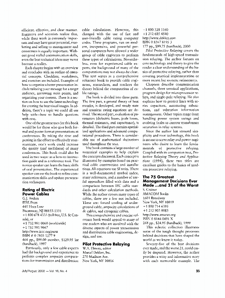 Pilot protective relaying [Book Review] IEEE Journals & Magazine