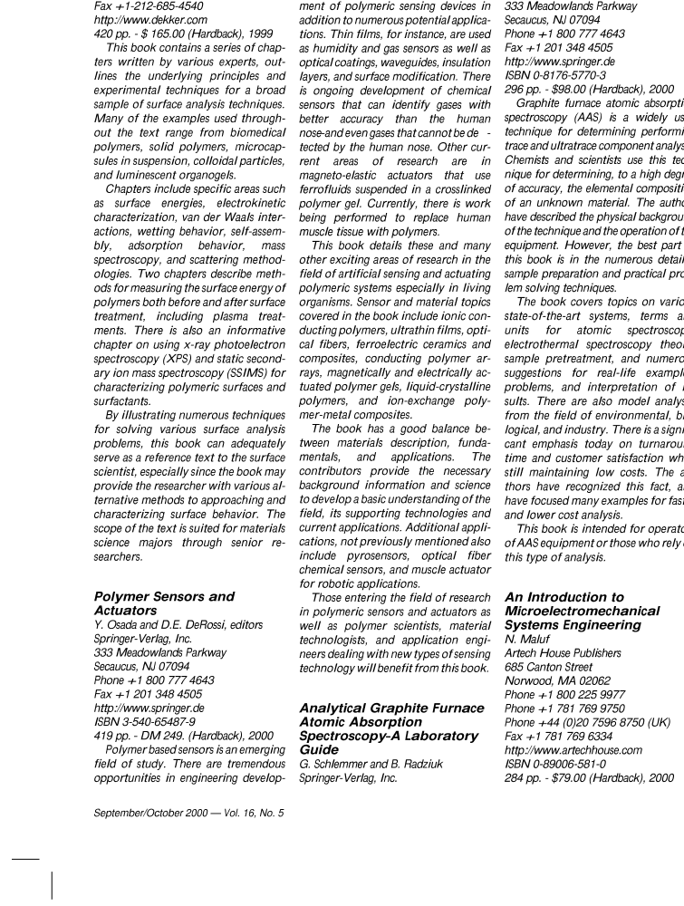 Polymer sensors and actuators [Book Review] IEEE Journals & Magazine