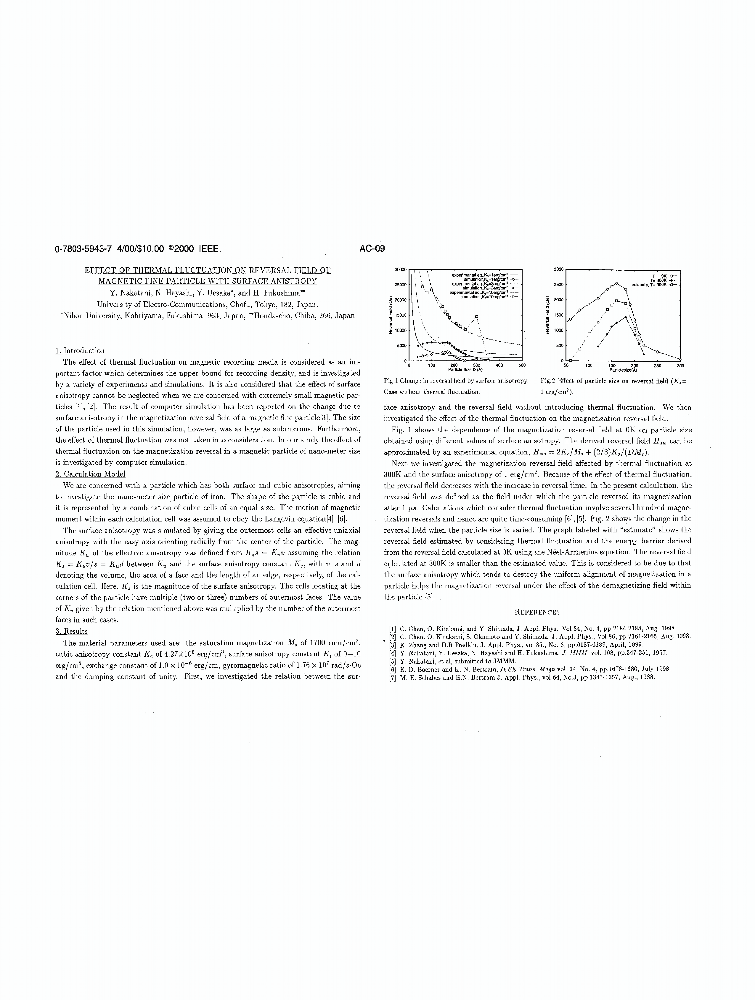 Effect of thermal fluctuation on reversal field of fine