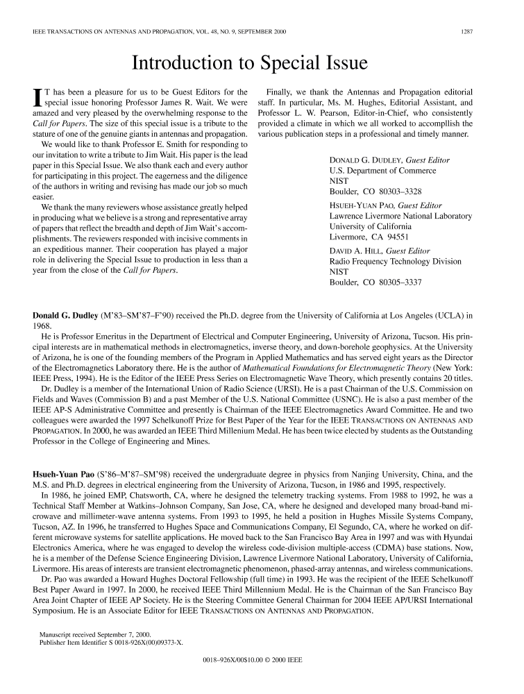 Introduction to special issue IEEE Journals & Magazine IEEE Xplore