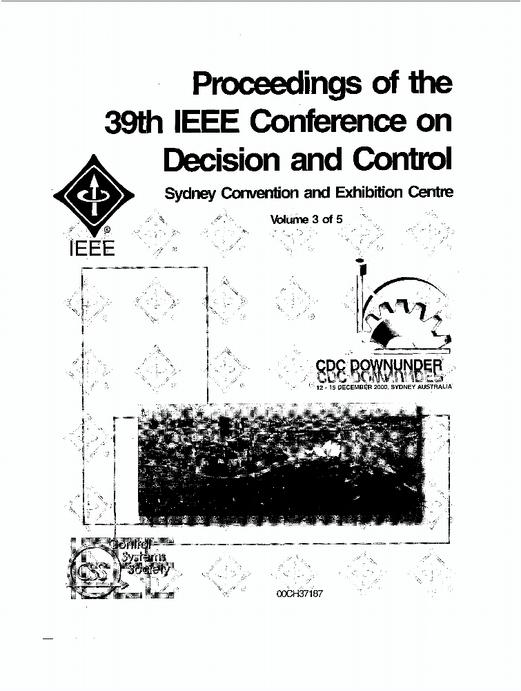 Proceedings of the 39th IEEE Conference on Decision and Control [front