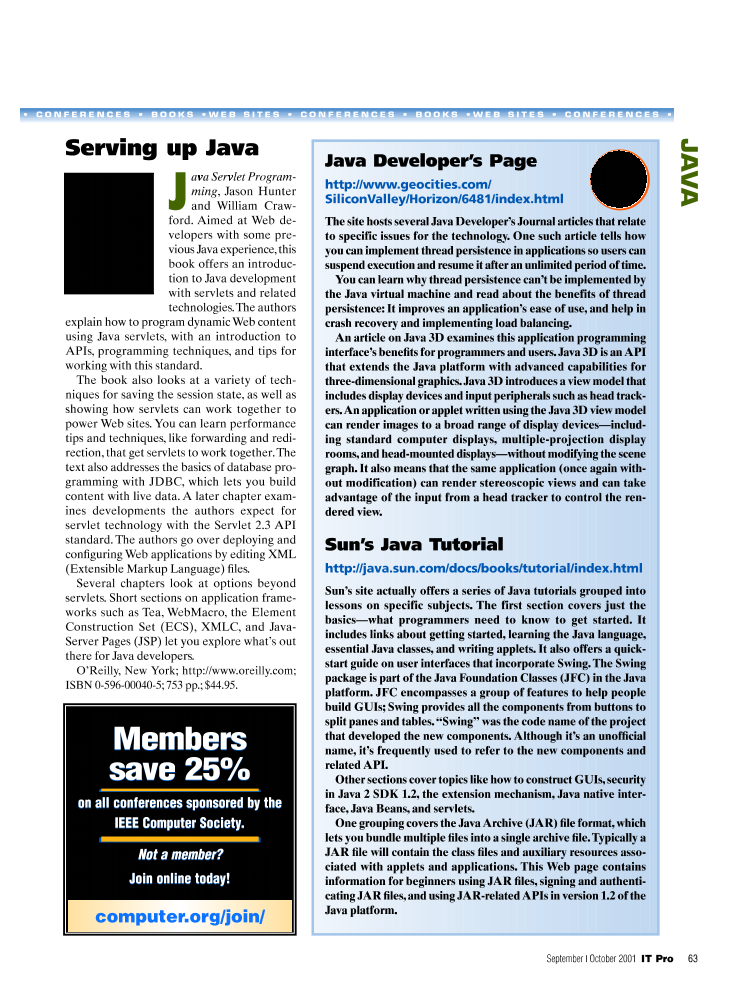 Serving up java [Book Review] | IEEE Journals & Magazine | IEEE Xplore