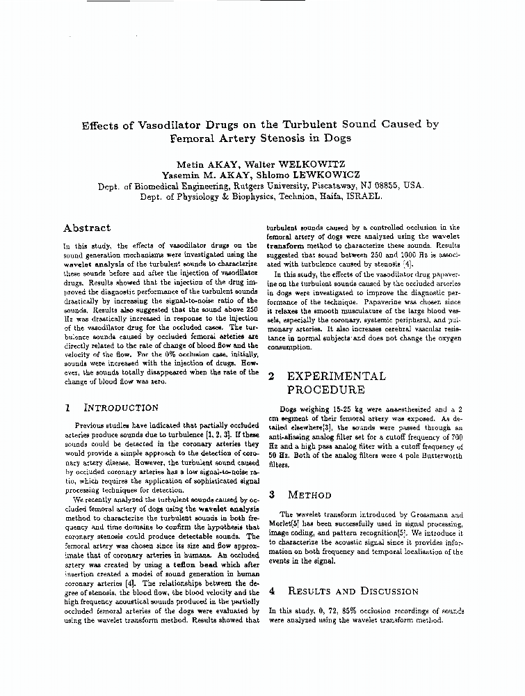 Effects of vasodilator drugs on the turbulent sound caused by femoral