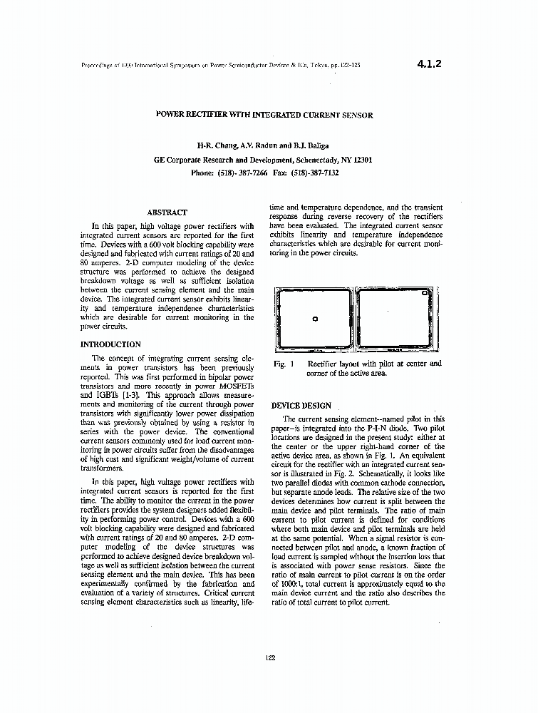 Power rectifier with integrated current sensor IEEE Conference